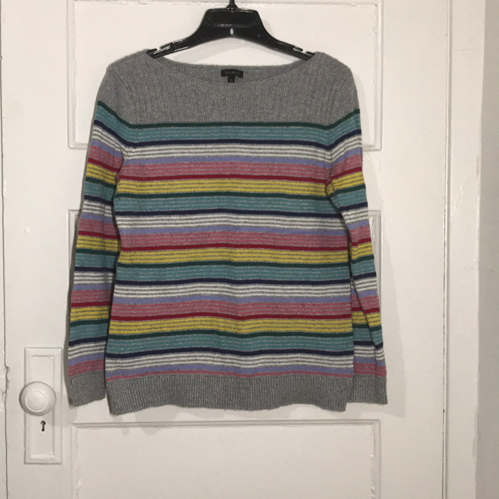 NWOT Gray Rainbow Striped Talbots Sweater S